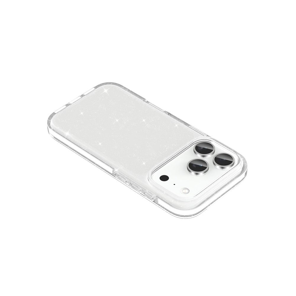 Til iPhone 18 Pro / 17 Pro Glitter Cover PC Bagside TPU+TPE Ramme Bling Glimmer Stødsikkert Cover