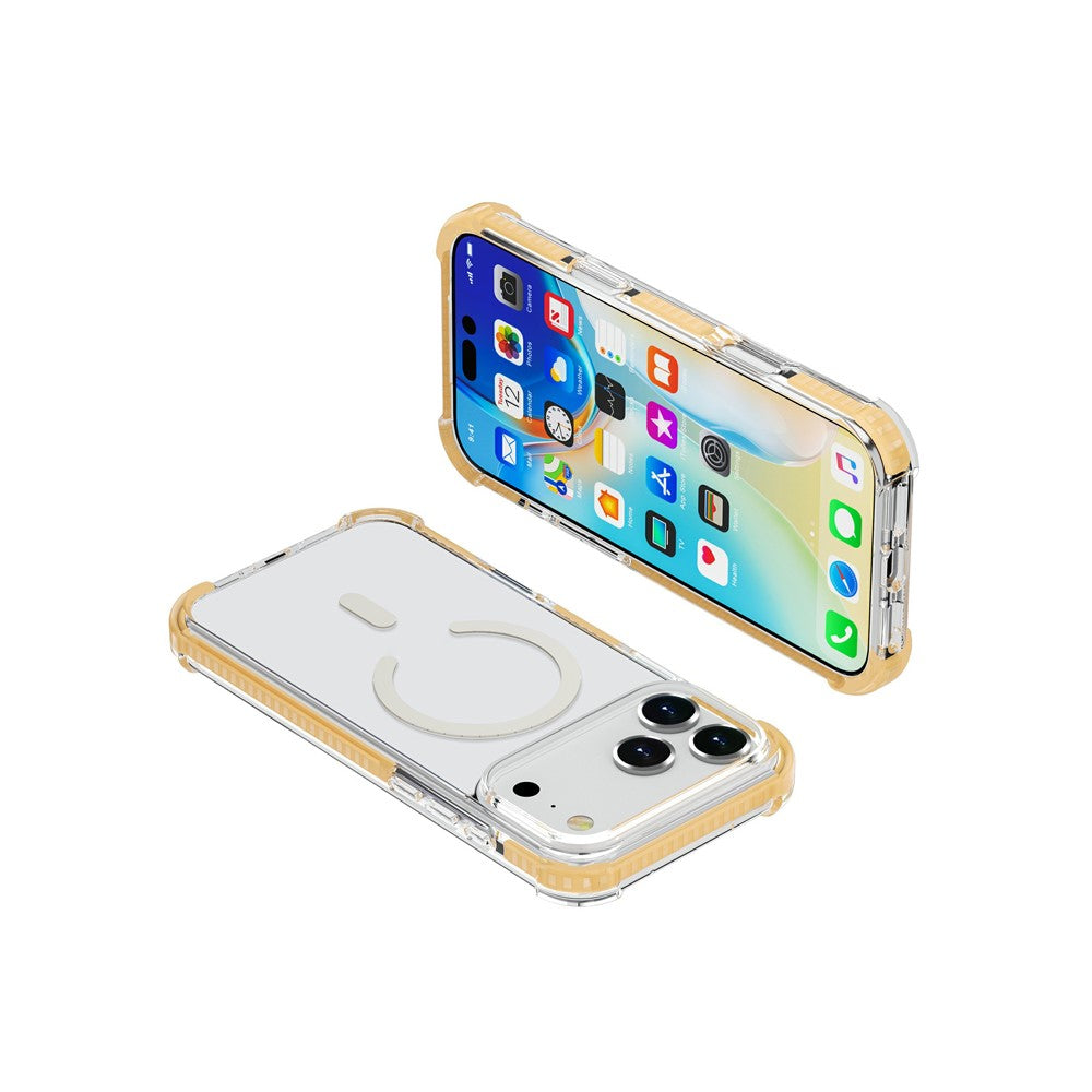For iPhone 18 Pro / 17 Pro Case Compatible with MagSafe Reinforced Corners TPU + Acrylic + TPE Phone Cover
