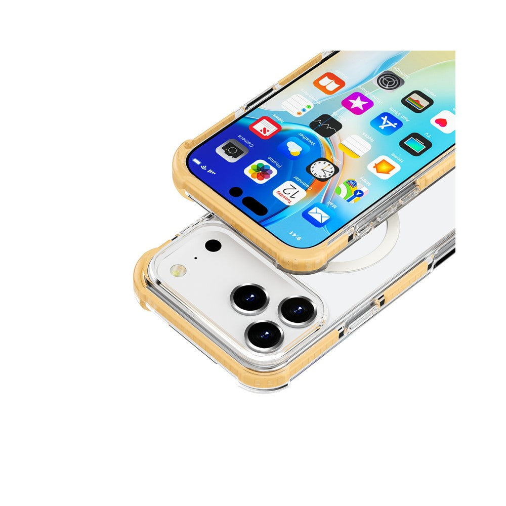 For iPhone 18 Pro / 17 Pro Case Compatible with MagSafe Reinforced Corners TPU + Acrylic + TPE Phone Cover
