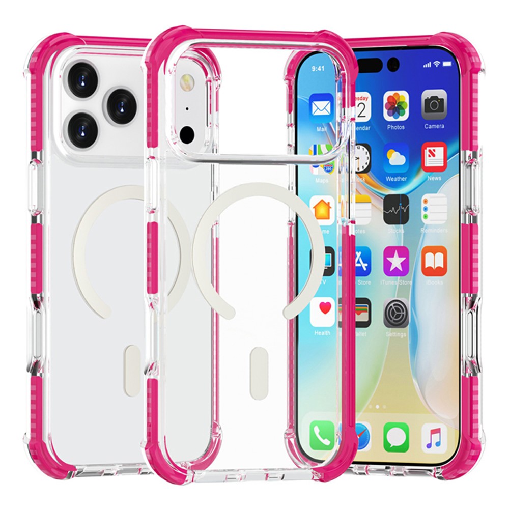 For iPhone 18 Pro / 17 Pro Case Compatible with MagSafe Reinforced Corners TPU + Acrylic + TPE Phone Cover