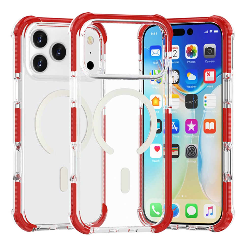 For iPhone 18 Pro / 17 Pro Case Compatible with MagSafe Reinforced Corners TPU + Acrylic + TPE Phone Cover