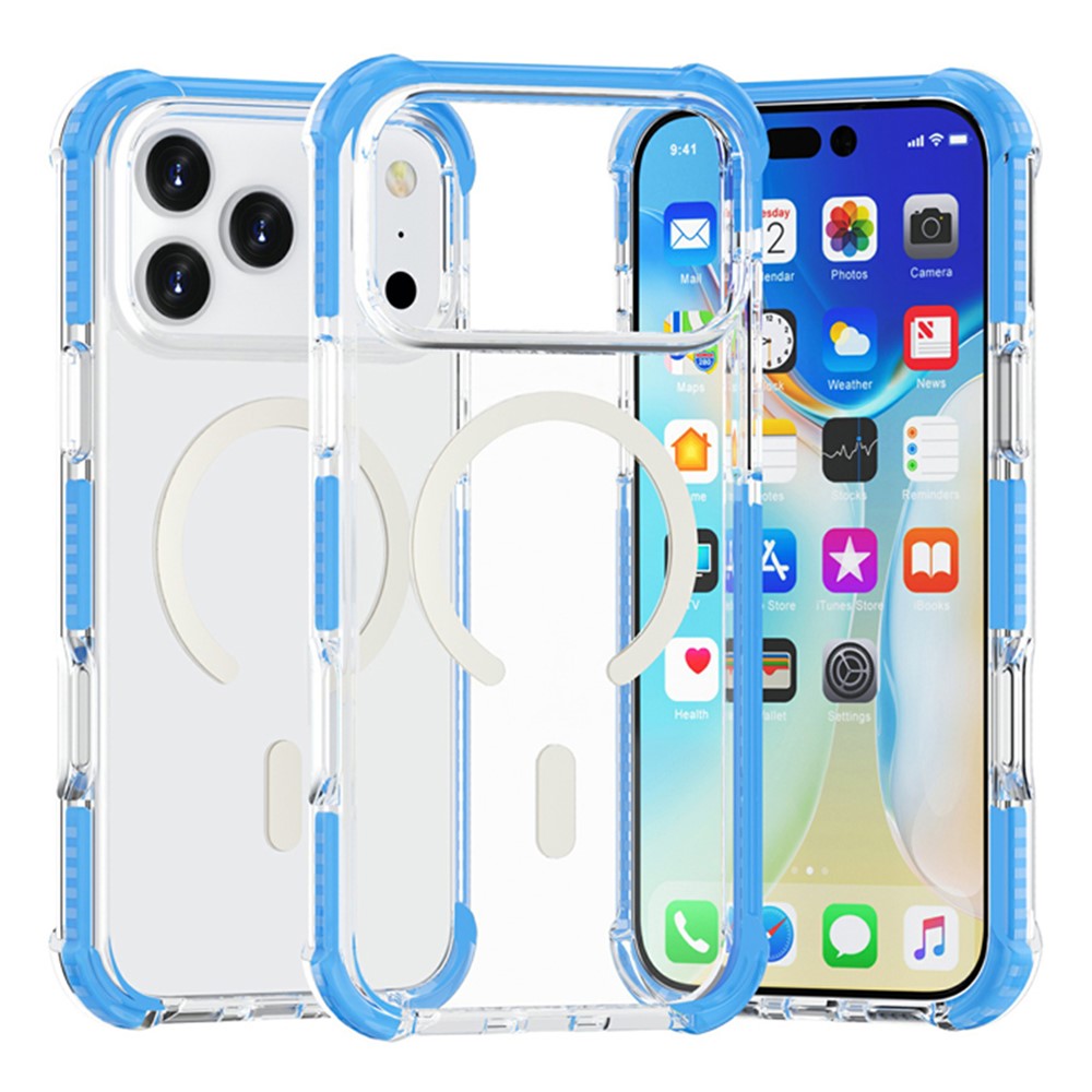 For iPhone 18 Pro / 17 Pro Case Compatible with MagSafe Reinforced Corners TPU + Acrylic + TPE Phone Cover