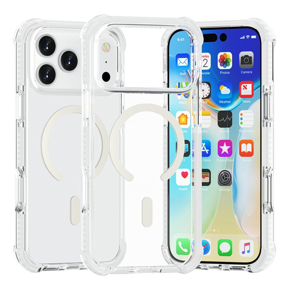 For iPhone 18 Pro / 17 Pro Case Compatible with MagSafe Reinforced Corners TPU + Acrylic + TPE Phone Cover