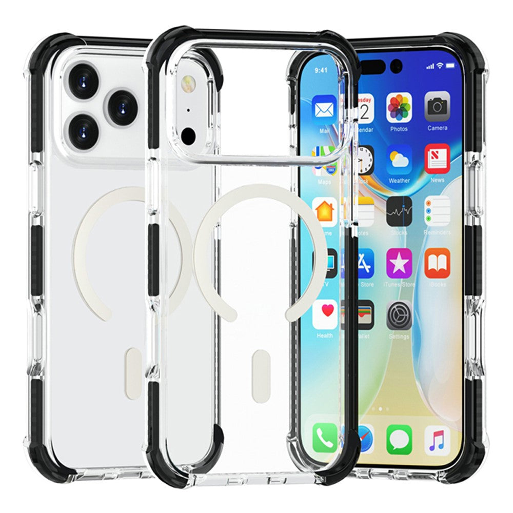 For iPhone 18 Pro / 17 Pro Case Compatible with MagSafe Reinforced Corners TPU + Acrylic + TPE Phone Cover