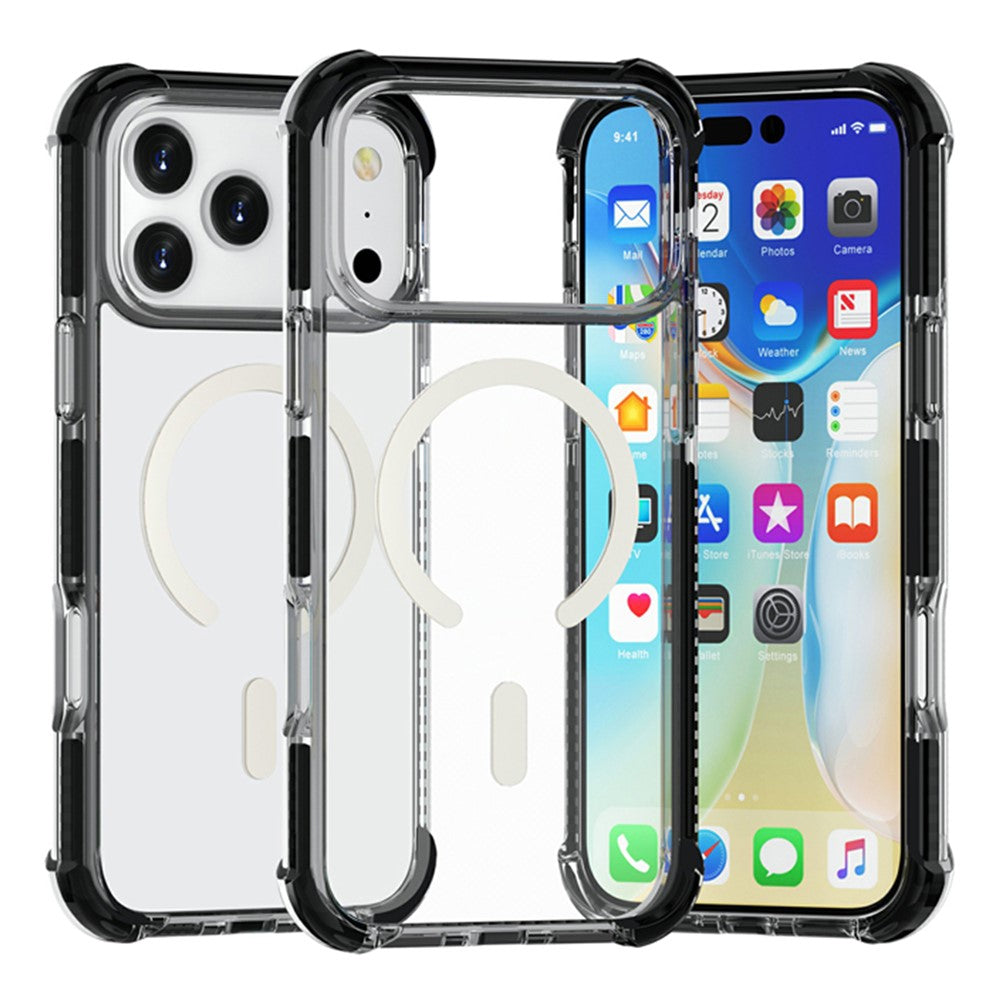 For iPhone 18 Pro / 17 Pro Case Compatible with MagSafe Reinforced Corners TPU + Acrylic + TPE Phone Cover