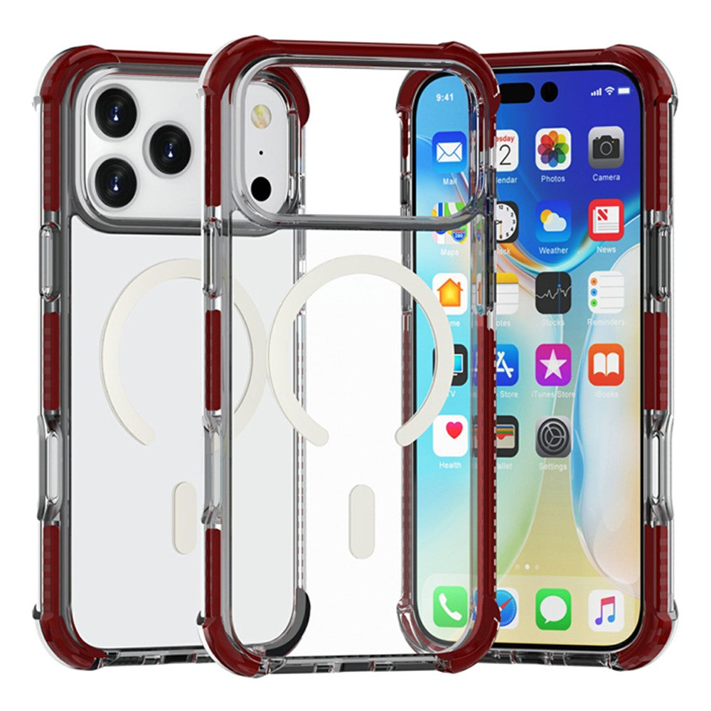 For iPhone 18 Pro / 17 Pro Case Compatible with MagSafe Reinforced Corners TPU + Acrylic + TPE Phone Cover
