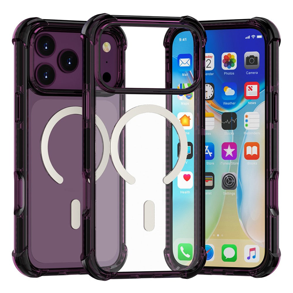 For iPhone 18 Pro / 17 Pro Case Compatible with MagSafe Reinforced Corners TPU + Acrylic + TPE Phone Cover