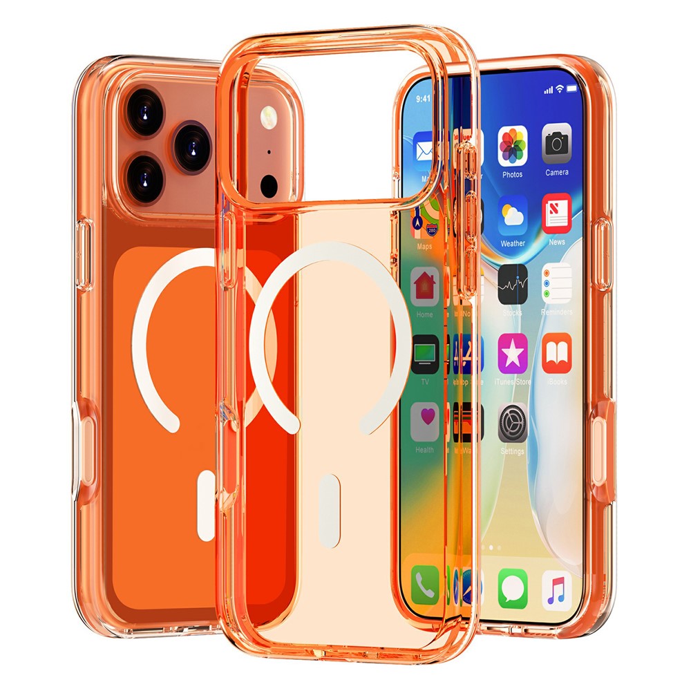 For iPhone 18 Pro Max / 17 Pro Max Magnetic Case PC + TPU Clear Phone Cover
