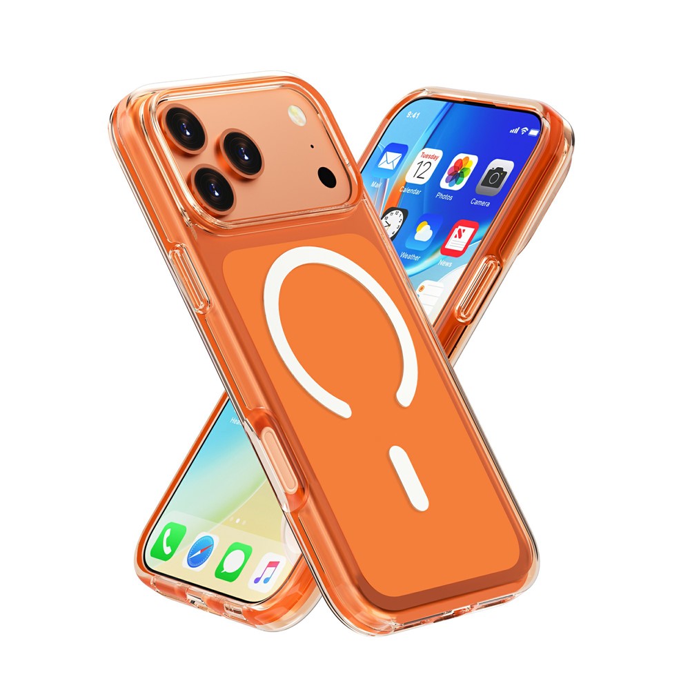 For iPhone 18 Pro Max / 17 Pro Max Magnetic Case PC + TPU Clear Phone Cover