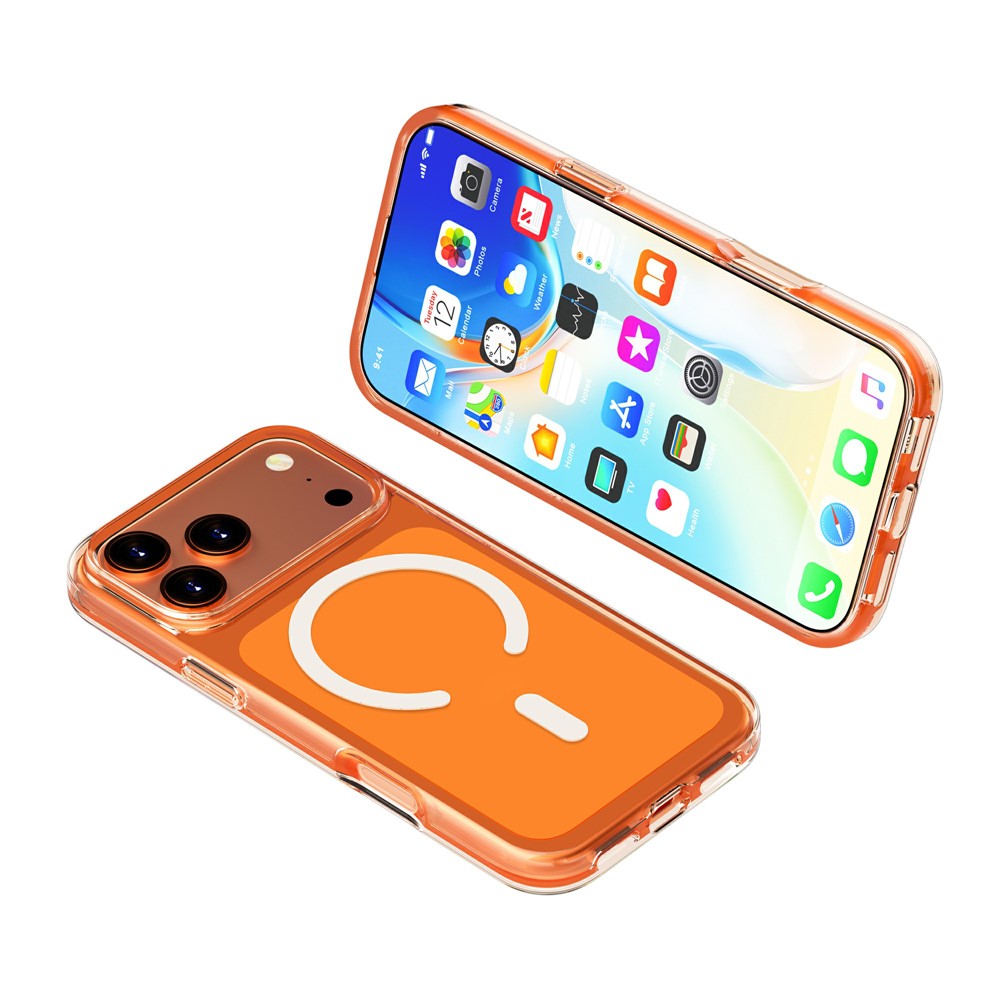 For iPhone 18 Pro Max / 17 Pro Max Magnetic Case PC + TPU Clear Phone Cover