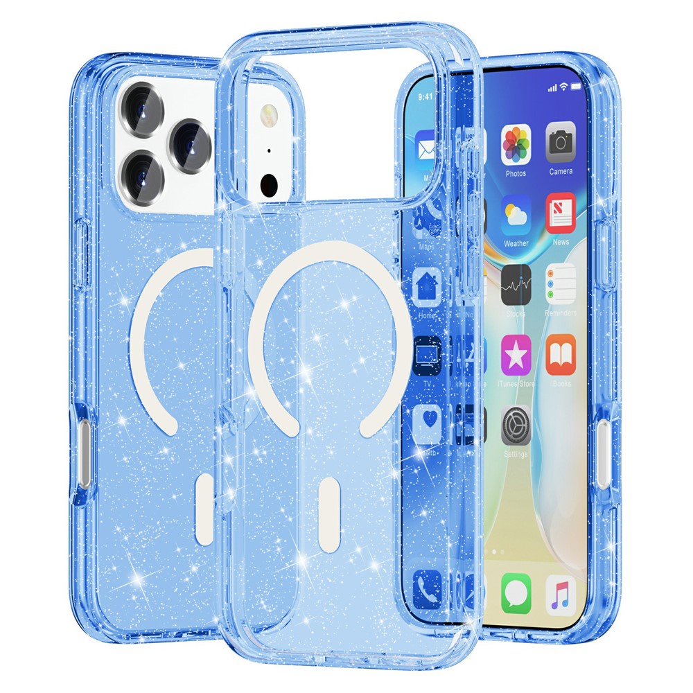 For iPhone 18 Pro Max / 17 Pro Max Magnetic Case PC + TPU Clear Phone Cover