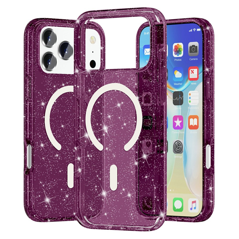 For iPhone 18 Pro / 17 Pro Magnetic Case PC + TPU Clear Phone Cover