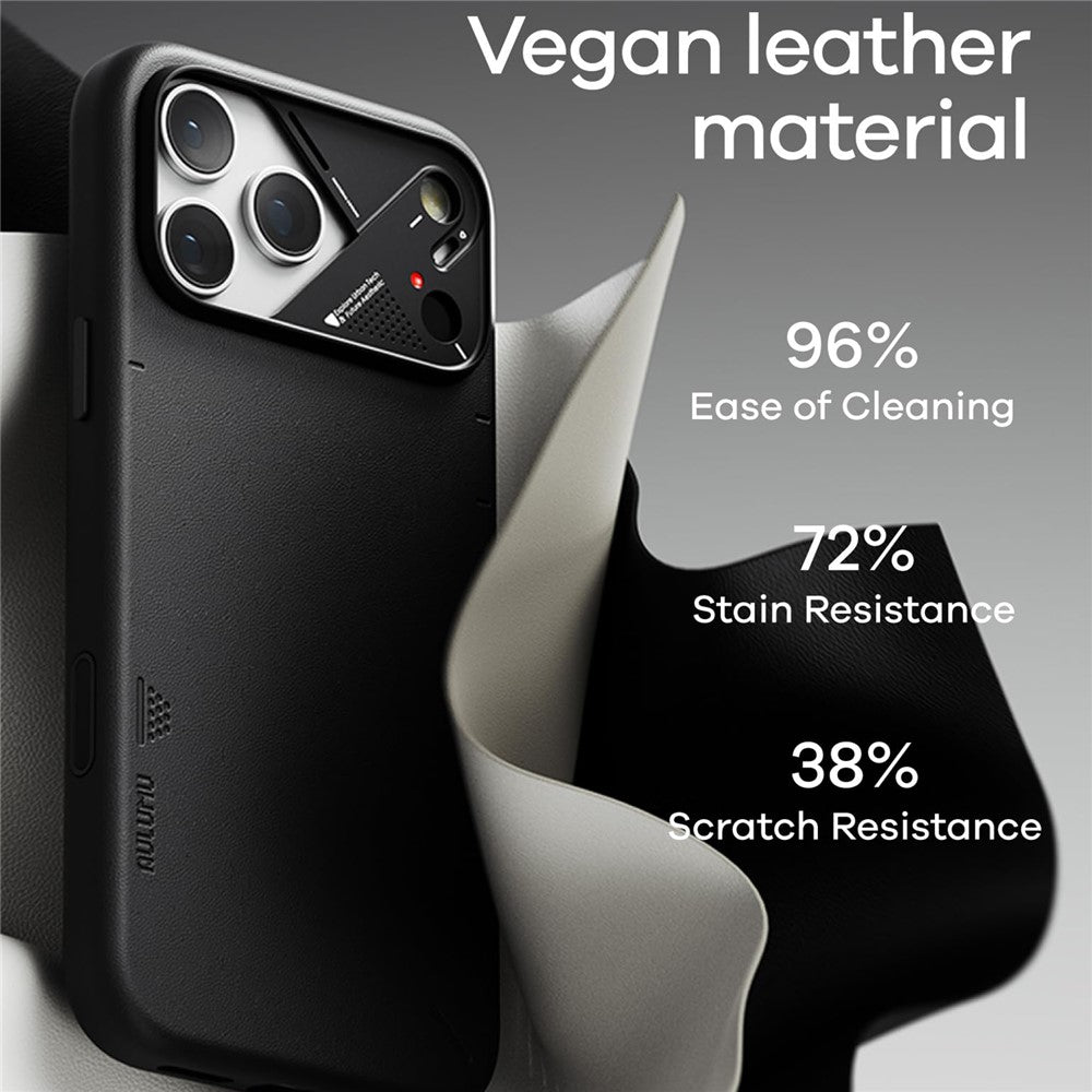 AULUMU A17 for iPhone 17 Pro Max Magnetic Case Biodegradable Vegan Leather + PC Phone Cover