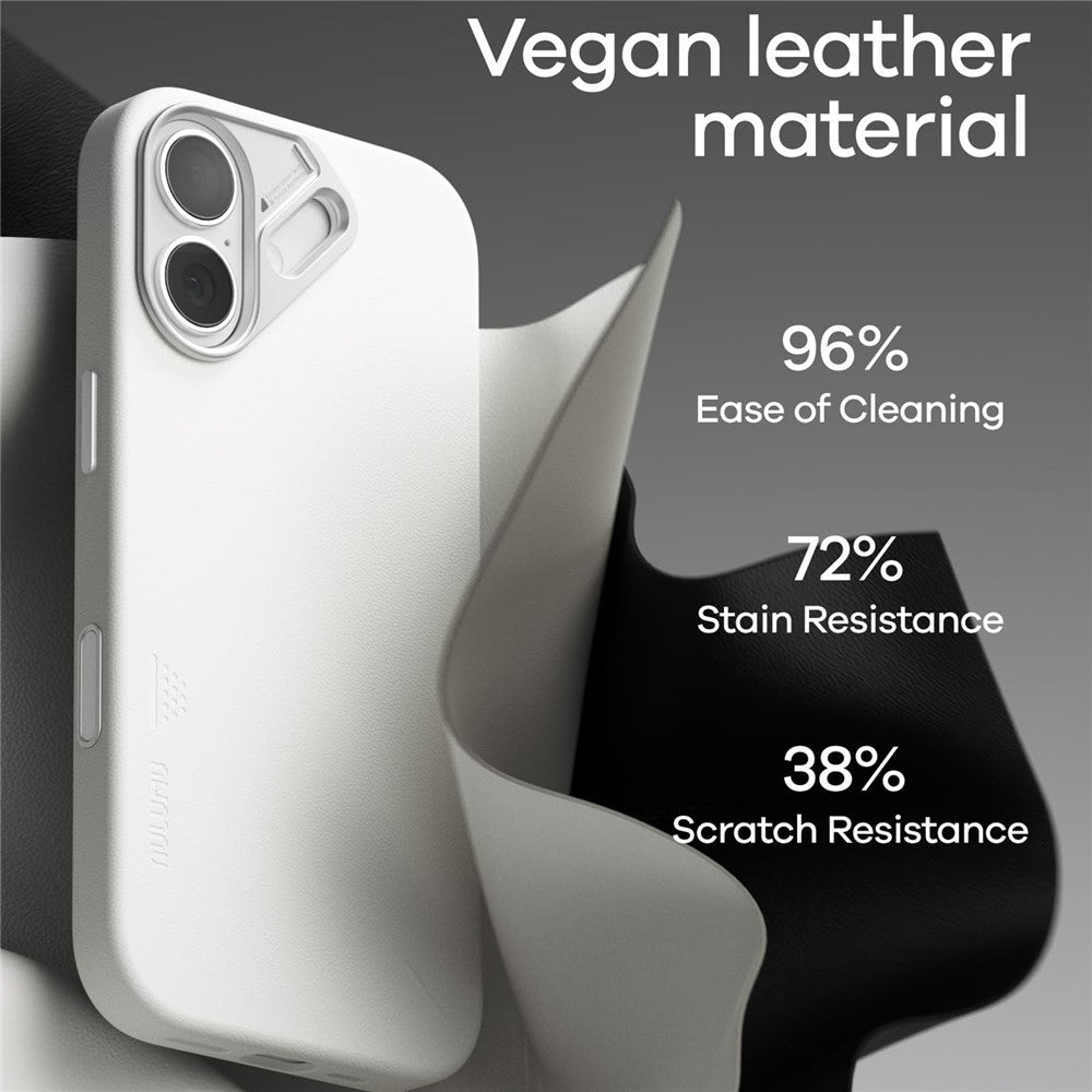 AULUMU A17 til iPhone 17 Magnetisk Cover Biologisk Nedbrydeligt Vegansk Læder + PC Telefoncover