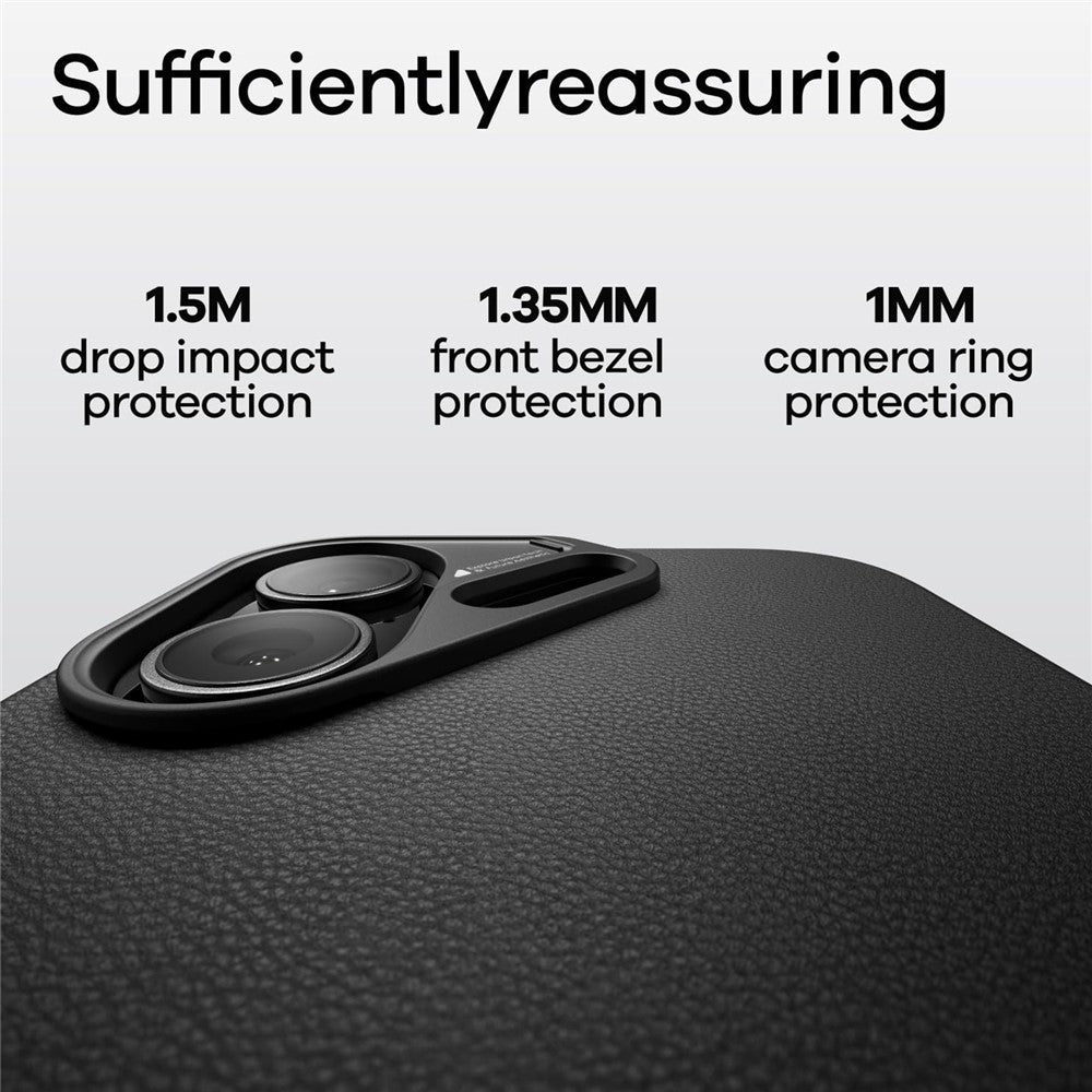 AULUMU A17 til iPhone 17 Magnetisk Cover Biologisk Nedbrydeligt Vegansk Læder + PC Telefoncover