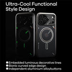AULUMU A17 For iPhone 17 Pro Max Magnetic Case Superconductive Cooling IMD TPU Phone Cover with Color Changing Indicator
