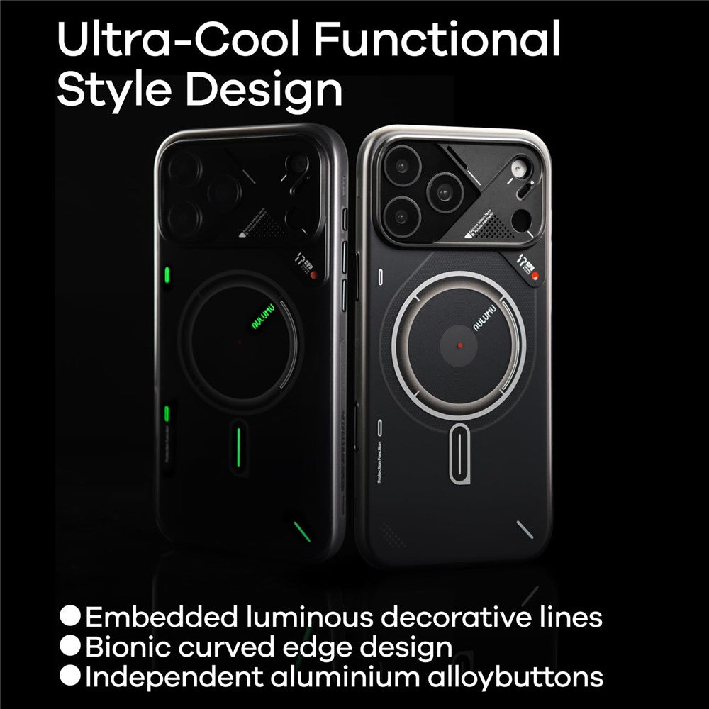 AULUMU A17 for iPhone 17 Pro Magnetic Case Glow in the Dark Design TPU IMD Phone Cover