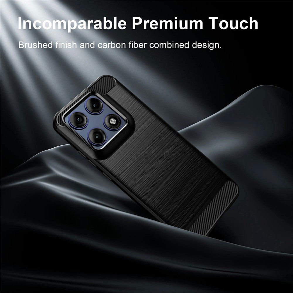 Til Motorola Edge 70 Pro 5G TPU Cover Beskyttende Telefoncover Kulfibertekstur Børstet