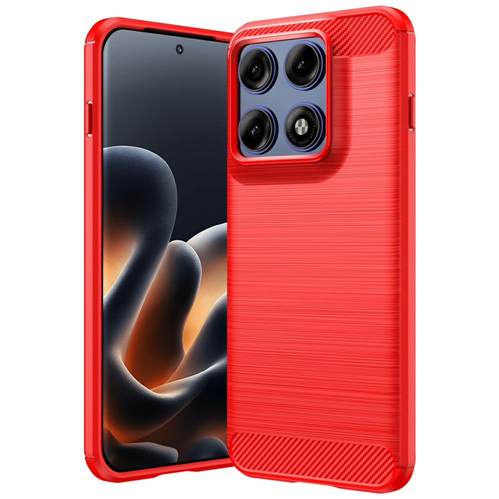 Til Motorola Edge 70 Pro 5G TPU Cover Beskyttende Telefoncover Kulfibertekstur Børstet