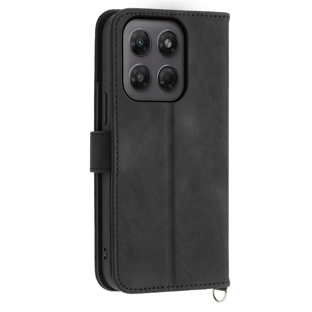 Til Motorola Edge 70 Pro 5G Pung Etui Blomstermønster PU Læder Telefoncover med Rem