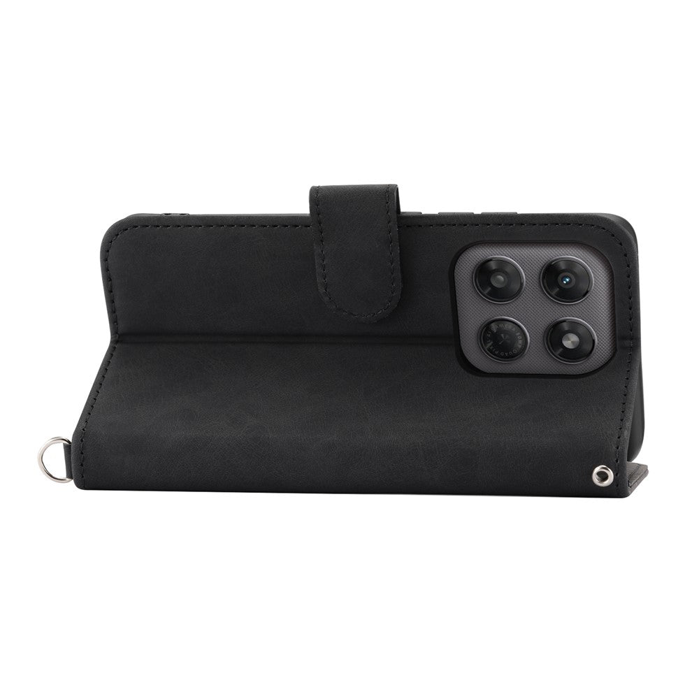 Til Motorola Edge 70 Pro 5G Pung Etui Blomstermønster PU Læder Telefoncover med Rem
