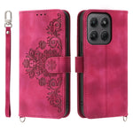 Til Motorola Edge 70 Pro 5G Pung Etui Blomstermønster PU Læder Telefoncover med Rem