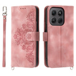 Til Motorola Edge 70 Pro 5G Pung Etui Blomstermønster PU Læder Telefoncover med Rem