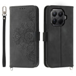 For Xiaomi 17T Pro Wallet Case Flower Pattern PU Leather Phone Cover with Strap