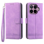 DIERFENG DF-03 For Xiaomi 17T Leather Case Lines Imprint Wallet Phone Cover with Wrist Strap