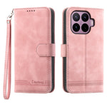 DIERFENG DF-03 For Xiaomi 17T Leather Case Lines Imprint Wallet Phone Cover with Wrist Strap