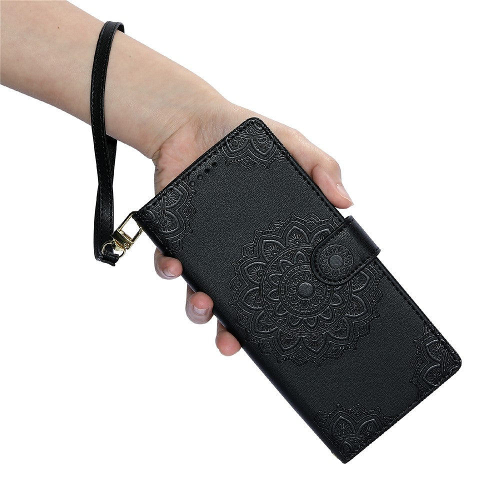 For Xiaomi 17T Pro Case Embossed Totem Leather Flip Wallet Phone Cover with Wrist Strap