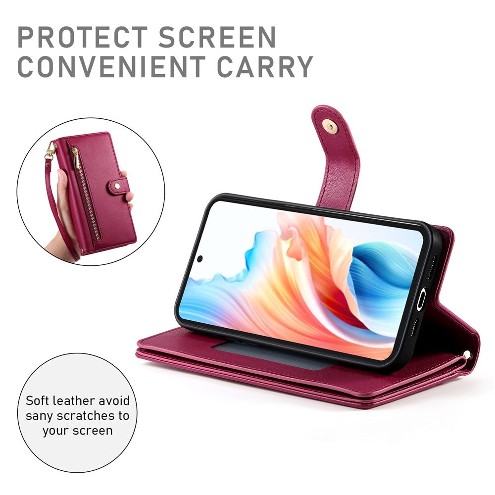 Til Motorola Edge 70 Pro 5G Læder Cover Lynlås Lomme Pung Telefon Etui med Remme