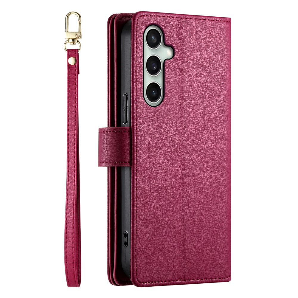 Til Samsung Galaxy S26 FE Læderetui Lynlåslomme Pung Telefoncover med Remme