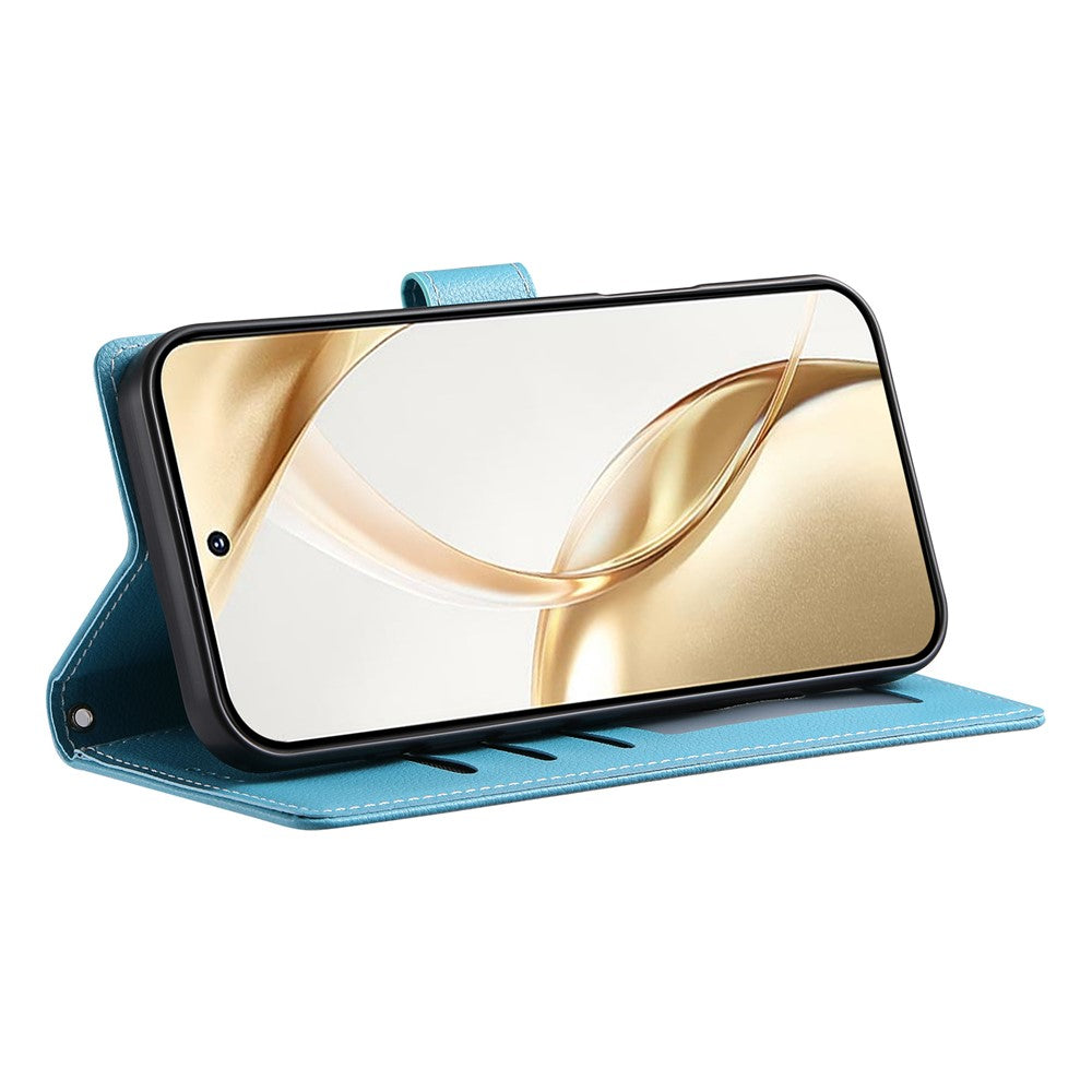 For Xiaomi 17T Pro Case Magnetic Snap Litchi Texture Leather Wallet Phone Cover with Wrist Strap