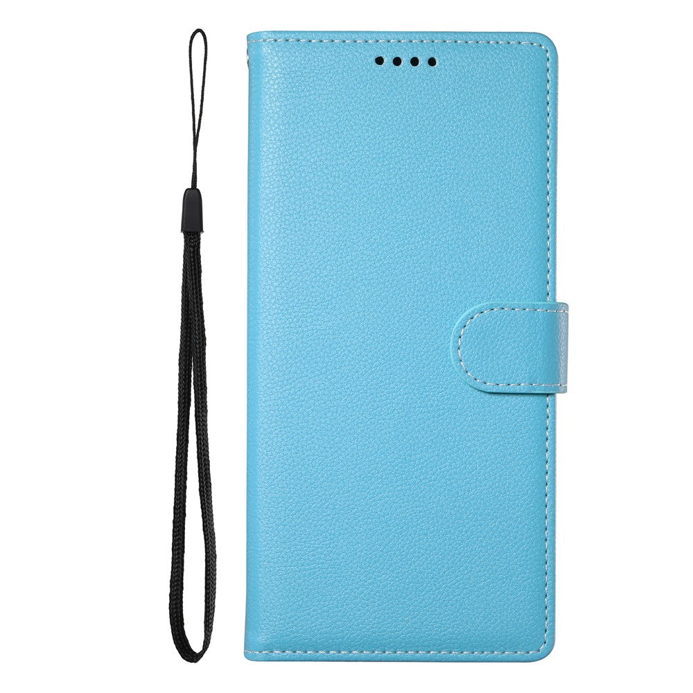 For Xiaomi 17T Pro Case Magnetic Snap Litchi Texture Leather Wallet Phone Cover with Wrist Strap