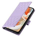 For Google Pixel 11 Pro XL Wallet Case Rhombus Stitching Stand Leather Phone Cover with Long   /   Short Strap