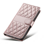 For Motorola Edge 70 Pro 5G Wallet Case Rhombus Stitching Stand Leather Phone Cover with Long   /   Short Strap