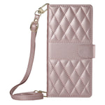 For Motorola Edge 70 Pro 5G Wallet Case Rhombus Stitching Stand Leather Phone Cover with Long   /   Short Strap