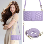 For Xiaomi 17T Wallet Case Rhombus Stitching Stand Leather Phone Cover with Long   /   Short Strap