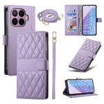 For Xiaomi 17T Pro Wallet Case Rhombus Stitching Stand Leather Phone Cover with Long   /   Short Strap