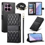 For Xiaomi 17T Pro Wallet Case Rhombus Stitching Stand Leather Phone Cover with Long   /   Short Strap
