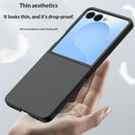 For Samsung Galaxy Z Flip8 Phone Case Hinge Design PC Cover with Tempered Glass Rear Screen Protector
