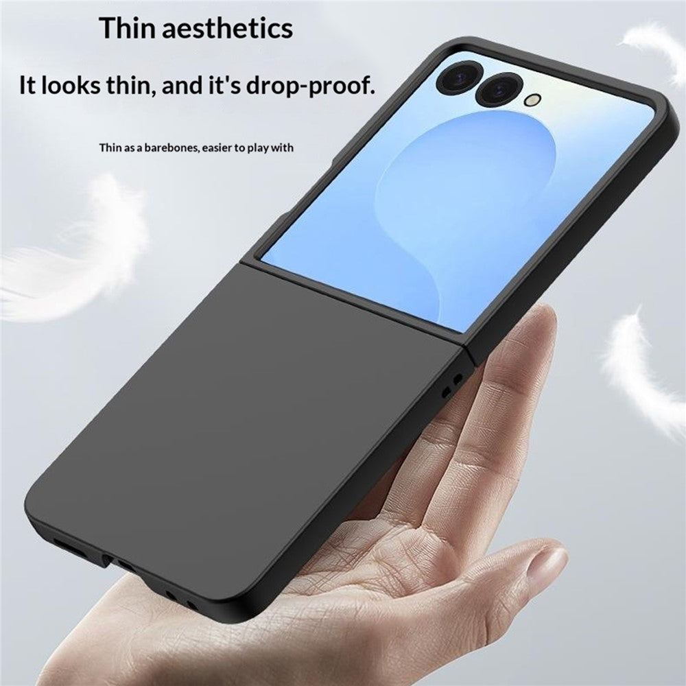 For Samsung Galaxy Z Flip8 Phone Case Hinge Design PC Cover with Tempered Glass Rear Screen Protector