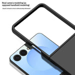 For Samsung Galaxy Z Flip8 Phone Case Hinge Design PC Cover with Tempered Glass Rear Screen Protector