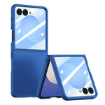 For Samsung Galaxy Z Flip8 Phone Case Hinge Design PC Cover with Tempered Glass Rear Screen Protector