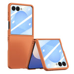 For Samsung Galaxy Z Flip8 Phone Case Hinge Design PC Cover with Tempered Glass Rear Screen Protector