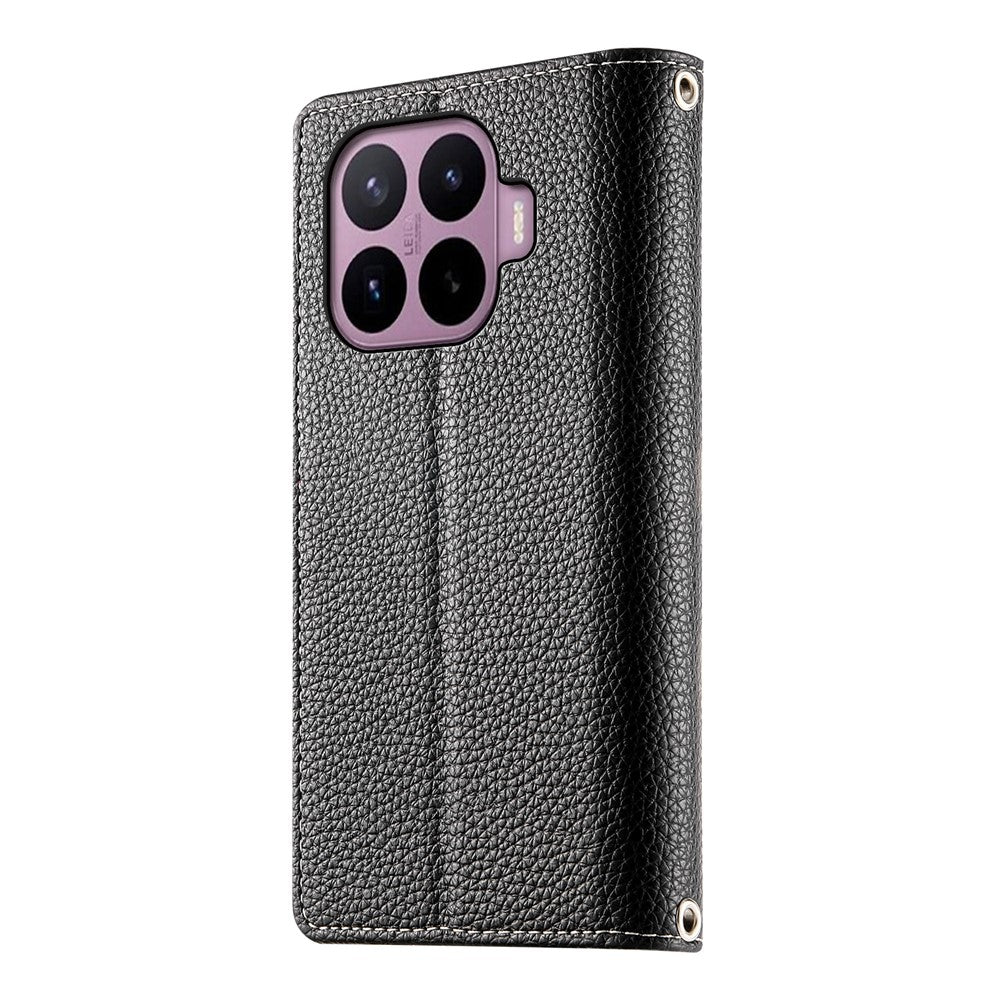 For Xiaomi 17T Leather Case Zipper Wallet Color Splicing Flip Phone Cover with Straps
