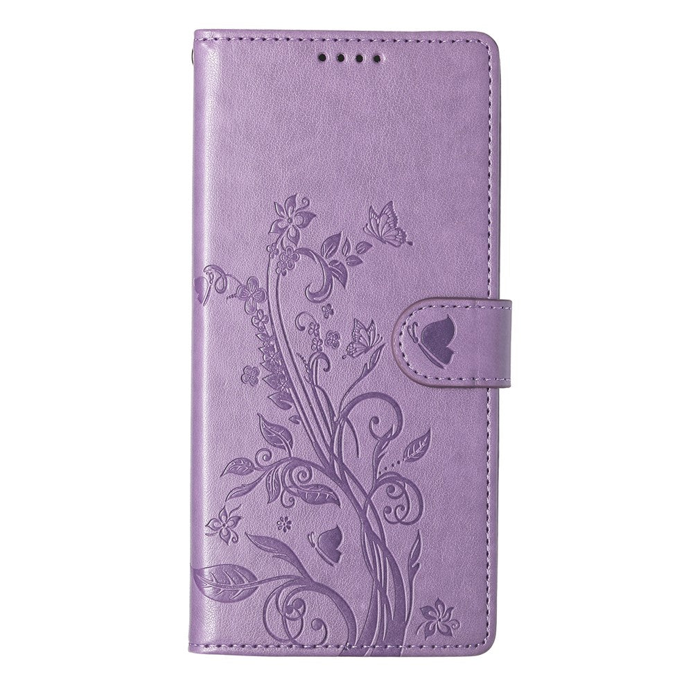 For Xiaomi 17T Wallet Case Butterfly Floral Imprint PU Leather Phone Cover with Wrist Strap