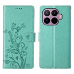 For Xiaomi 17T Wallet Case Butterfly Floral Imprint PU Leather Phone Cover with Wrist Strap