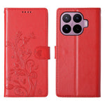 For Xiaomi 17T Wallet Case Butterfly Floral Imprint PU Leather Phone Cover with Wrist Strap